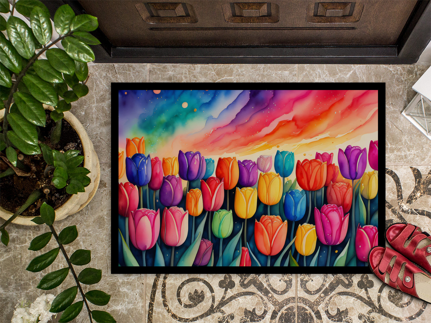 Tulips in Color Doormat