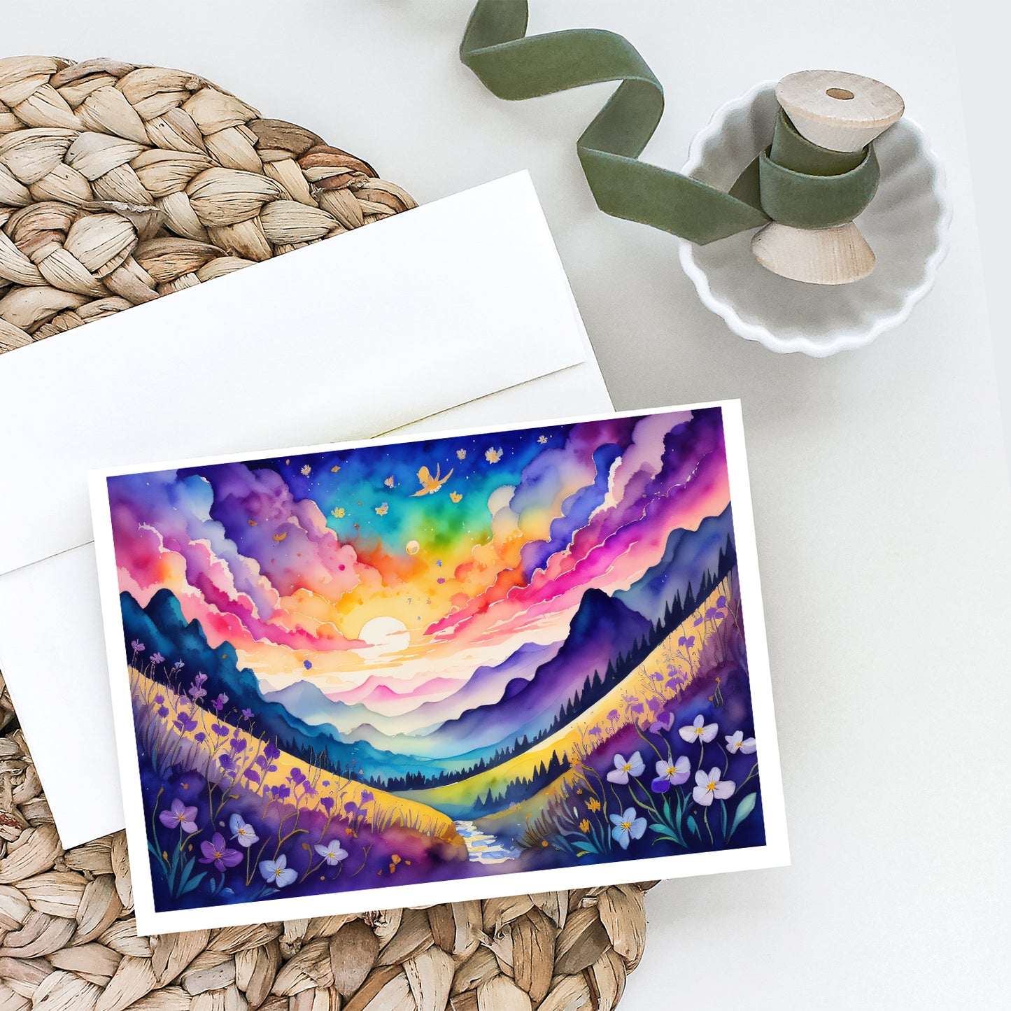 Violets in Color Greeting Cards Pack of 8