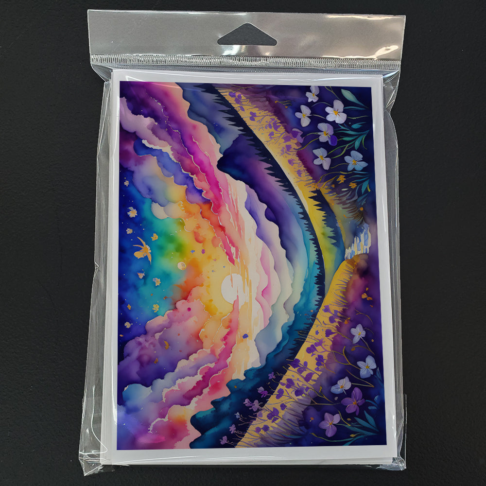Violets in Color Greeting Cards Pack of 8