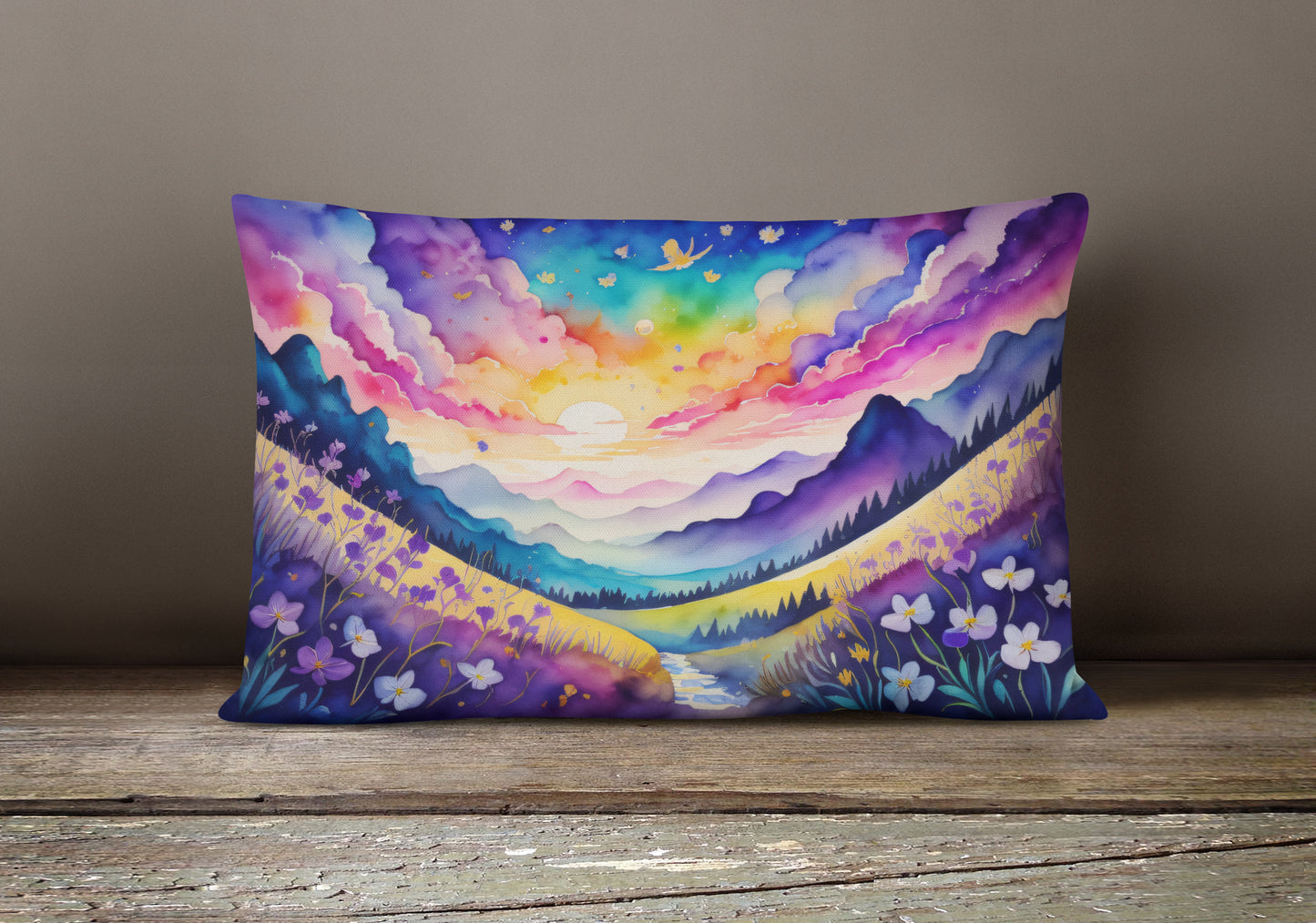 Violets in Color Throw Pillow