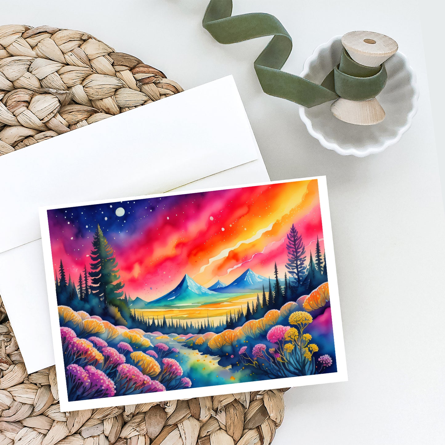 Yarrow in Color Greeting Cards Pack of 8