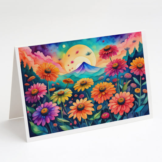 Buy this Zinnias in Color Greeting Cards Pack of 8