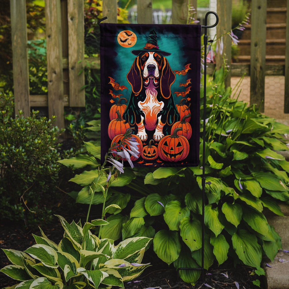 Basset Hound Witchy Halloween Garden Flag