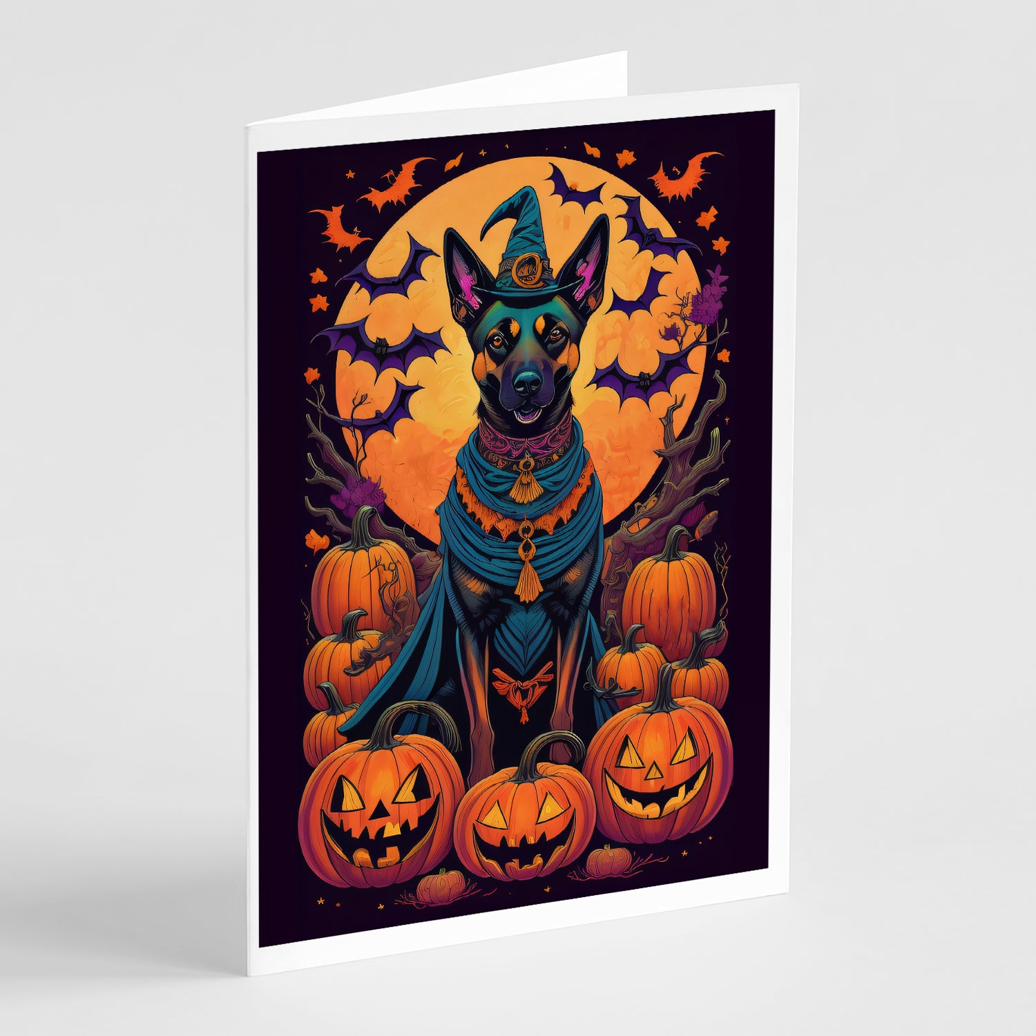 Buy this Belgian Malinois Witchy Halloween Greeting Cards Pack of 8