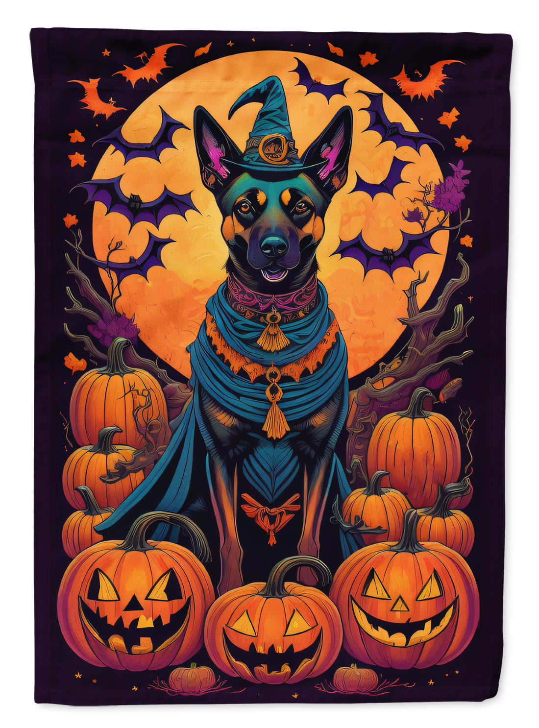 Buy this Belgian Malinois Witchy Halloween Garden Flag