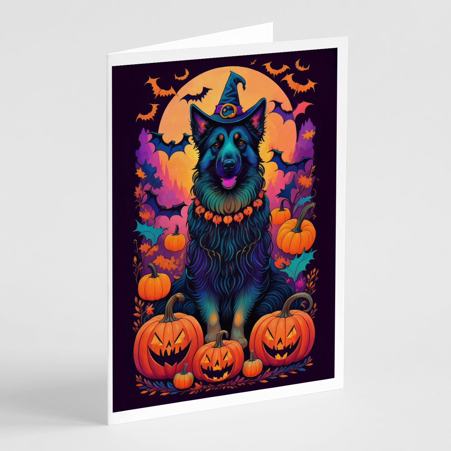 Buy this Belgian Sheepdog Witchy Halloween Greeting Cards Pack of 8