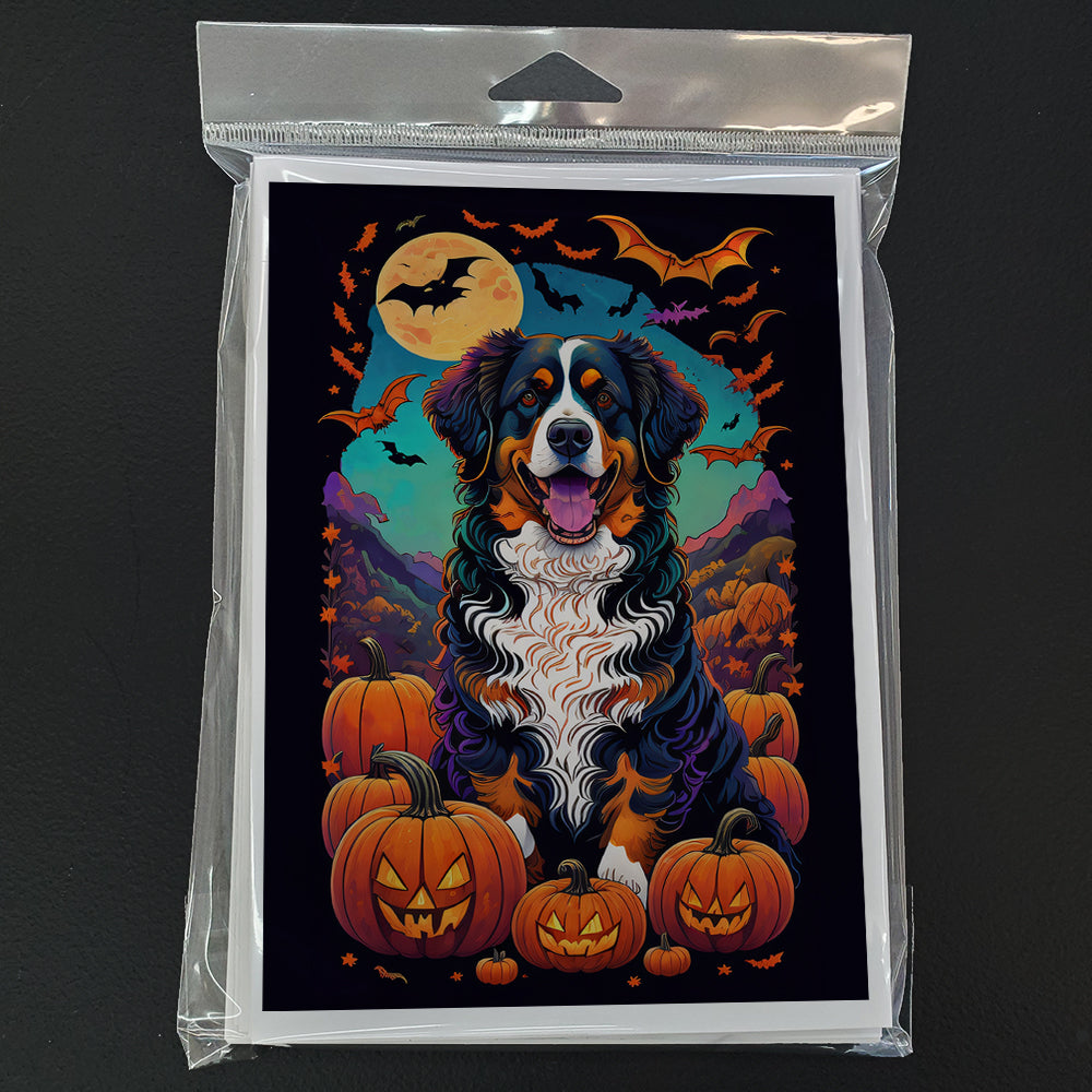 Bernese Mountain Dog Witchy Halloween Greeting Cards Pack of 8