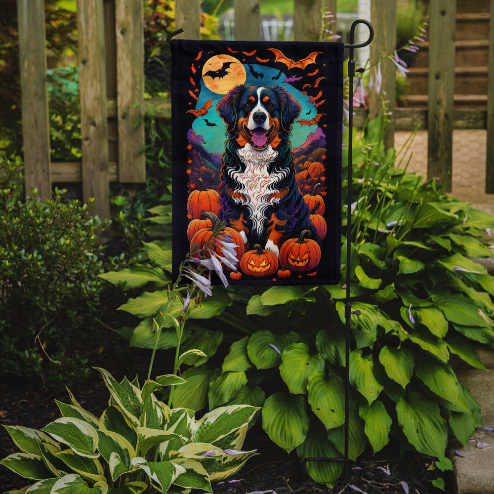 Bernese Mountain Dog Witchy Halloween Garden Flag