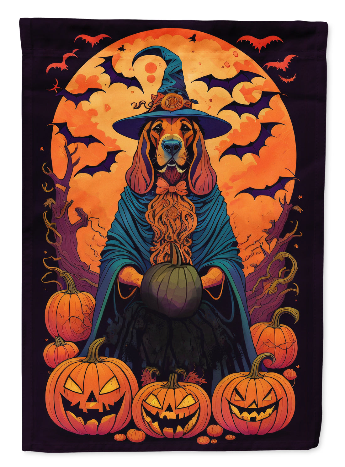 Buy this Bloodhound Witchy Halloween House Flag