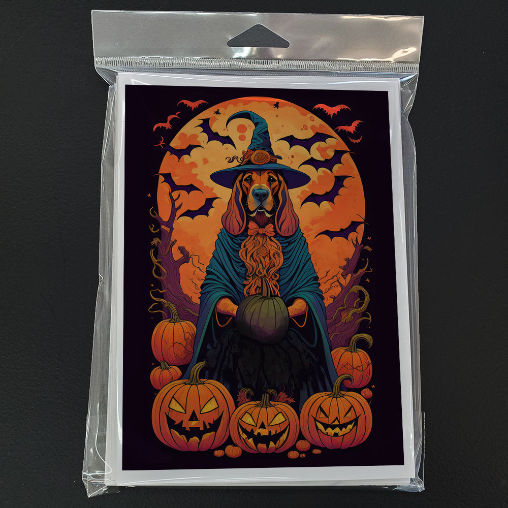 Bloodhound Witchy Halloween Greeting Cards Pack of 8