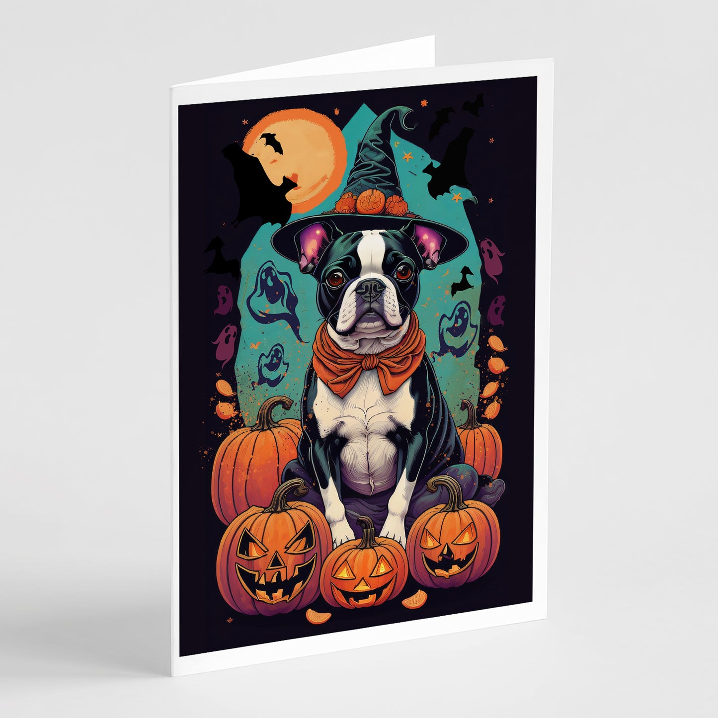 Buy this Boston Terrier Witchy Halloween Greeting Cards Pack of 8