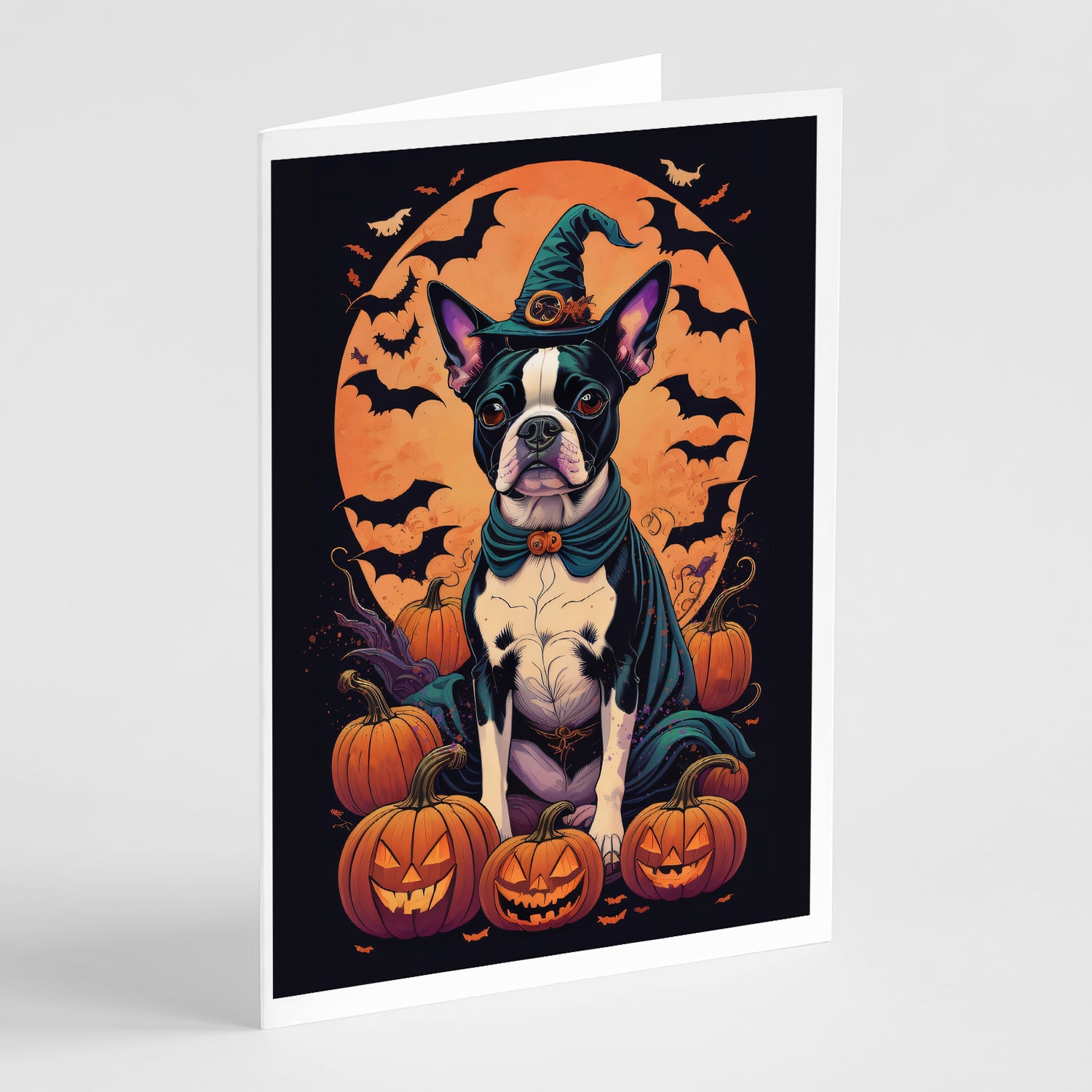 Buy this Boston Terrier Witchy Halloween Greeting Cards Pack of 8