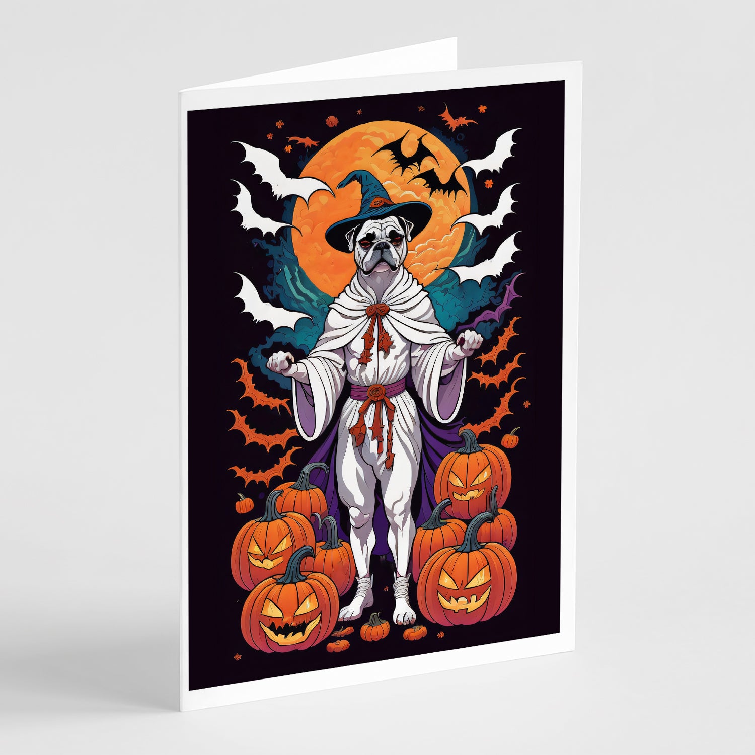 Buy this White Boxer Witchy Halloween Greeting Cards Pack of 8