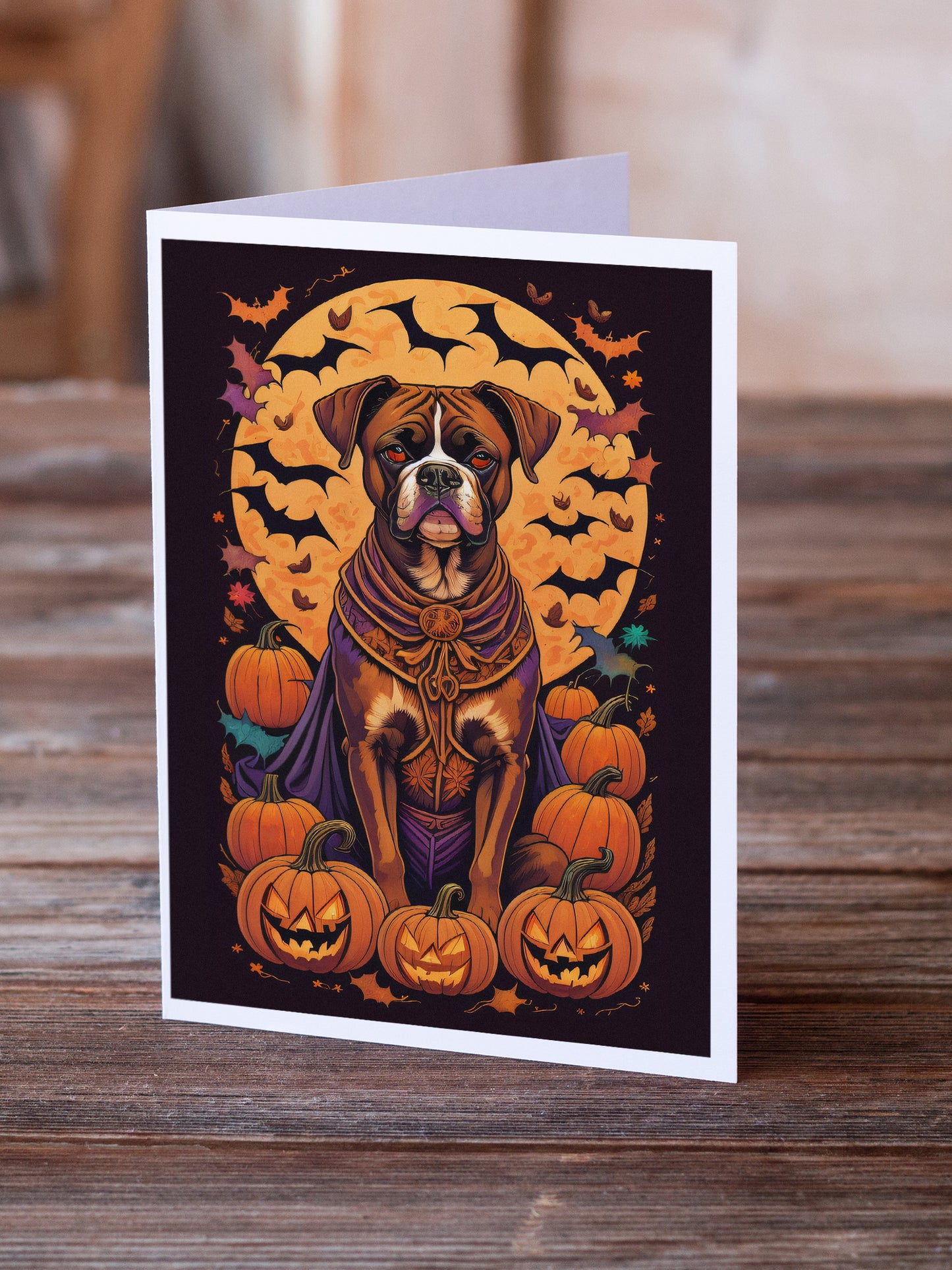 Boxer Witchy Halloween Greeting Cards Pack of 8