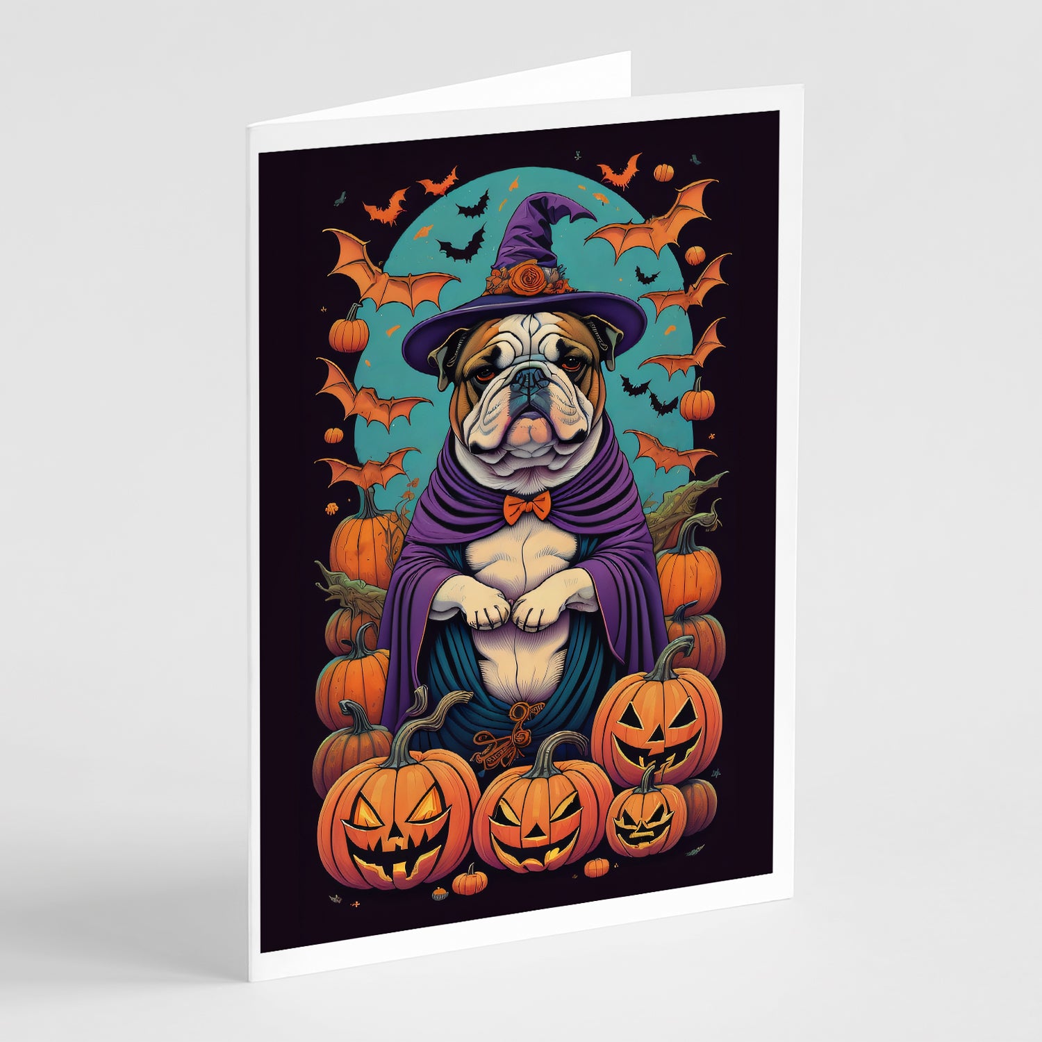 Buy this English Bulldog Witchy Halloween Greeting Cards Pack of 8