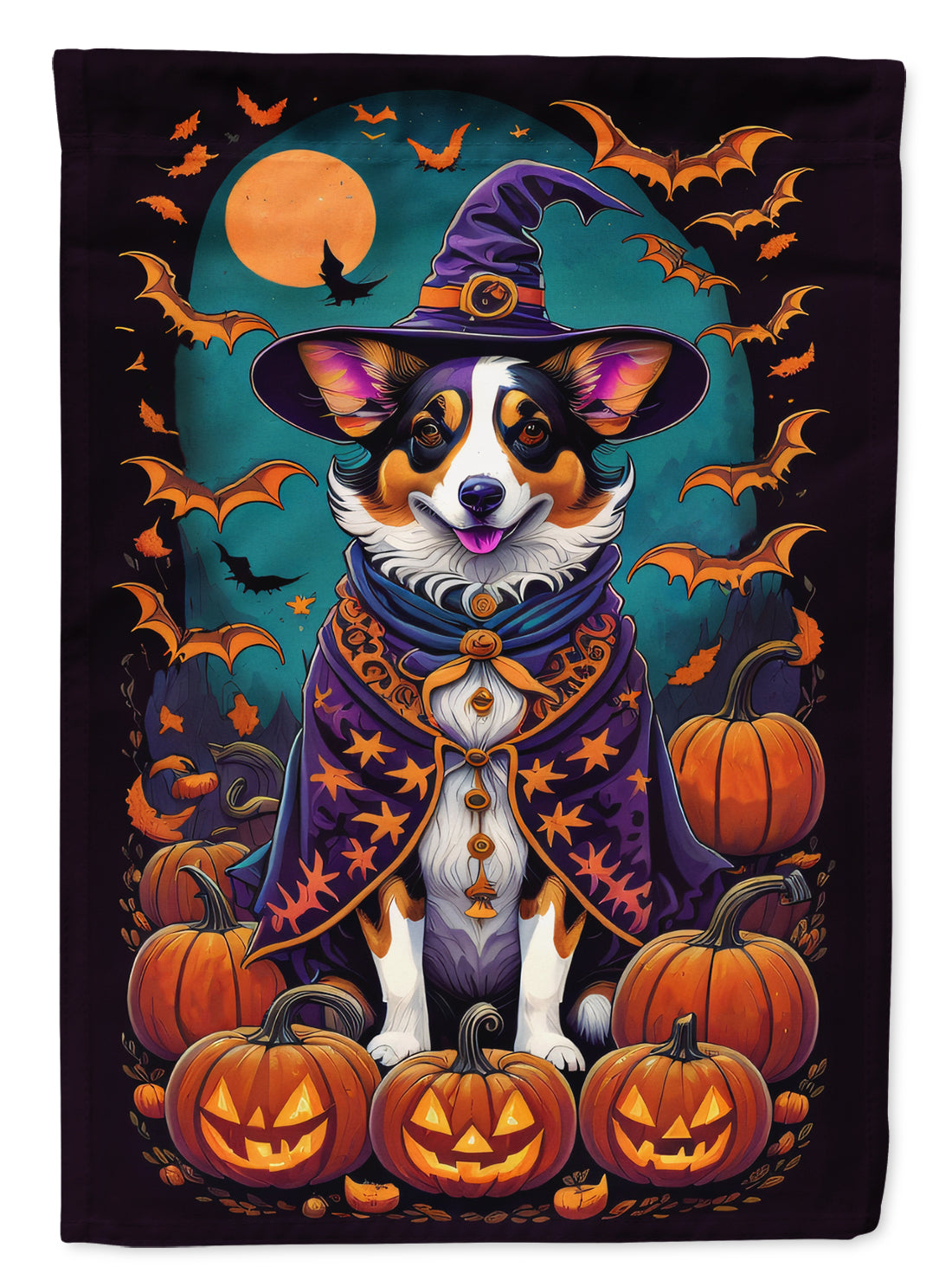 Buy this Corgi Witchy Halloween House Flag