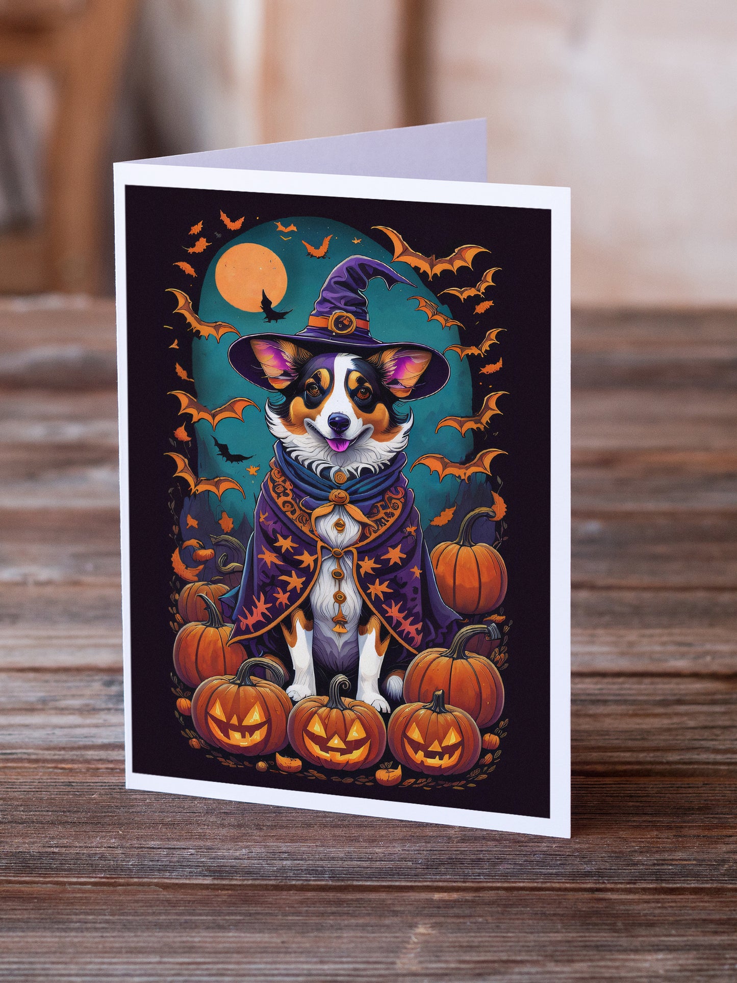 Corgi Witchy Halloween Greeting Cards Pack of 8