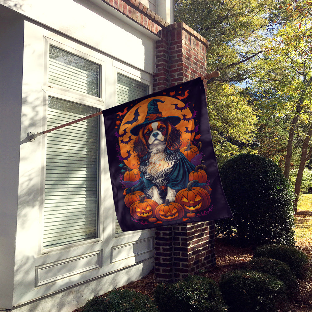 Cavalier Spaniel Witchy Halloween House Flag