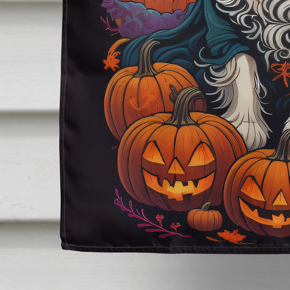 Cavalier Spaniel Witchy Halloween House Flag