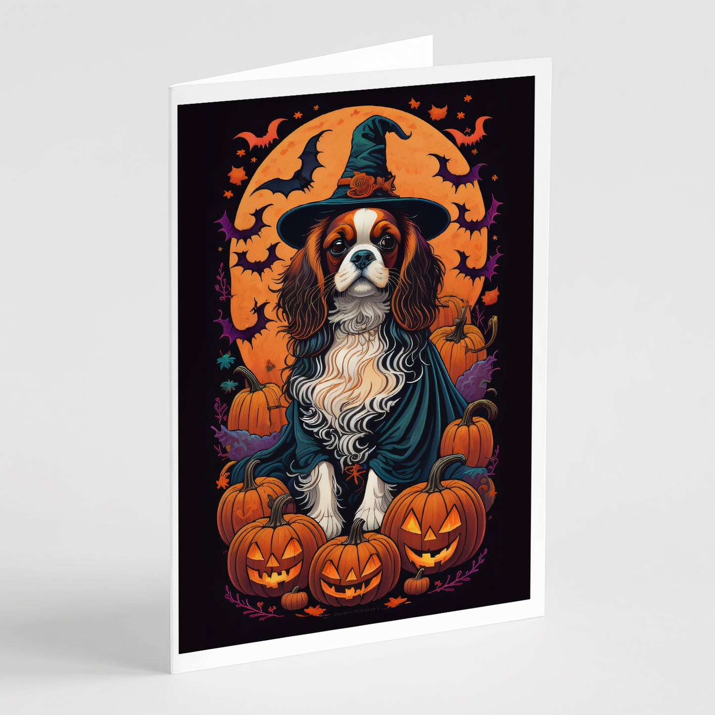 Buy this Cavalier Spaniel Witchy Halloween Greeting Cards Pack of 8