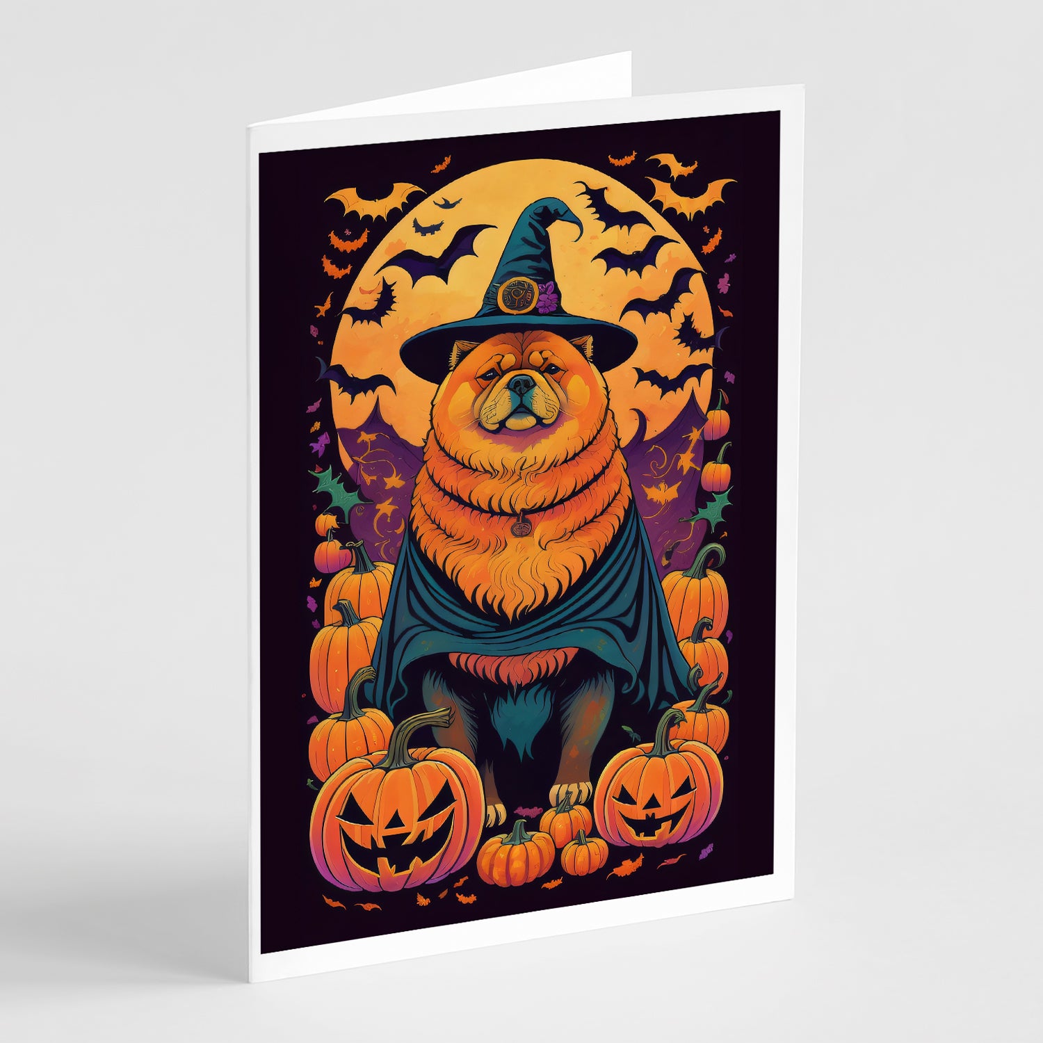 Buy this Chow Chow Witchy Halloween Greeting Cards Pack of 8