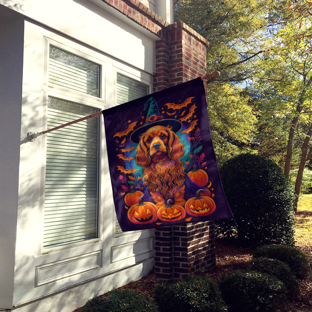 Cocker Spaniel Witchy Halloween House Flag