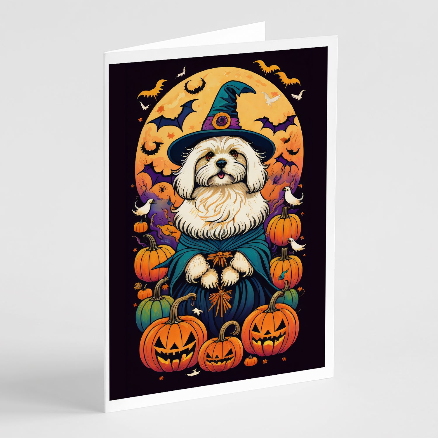 Buy this Coton De Tulear Witchy Halloween Greeting Cards Pack of 8