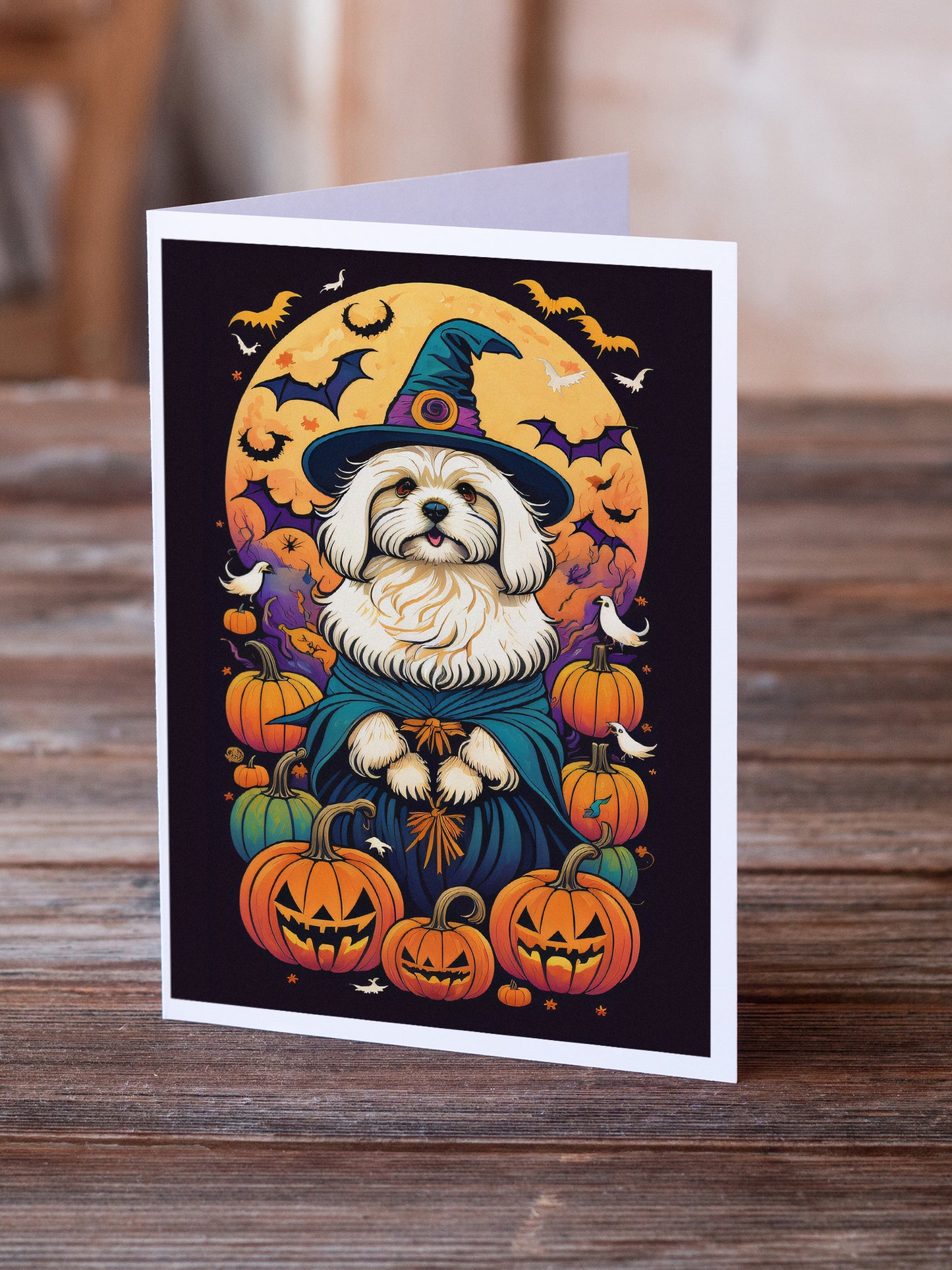 Coton De Tulear Witchy Halloween Greeting Cards Pack of 8