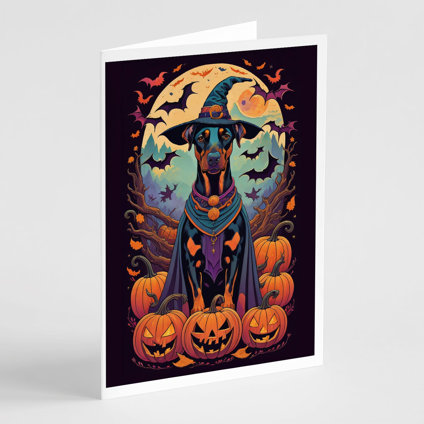Buy this Doberman Pinscher Witchy Halloween Greeting Cards Pack of 8