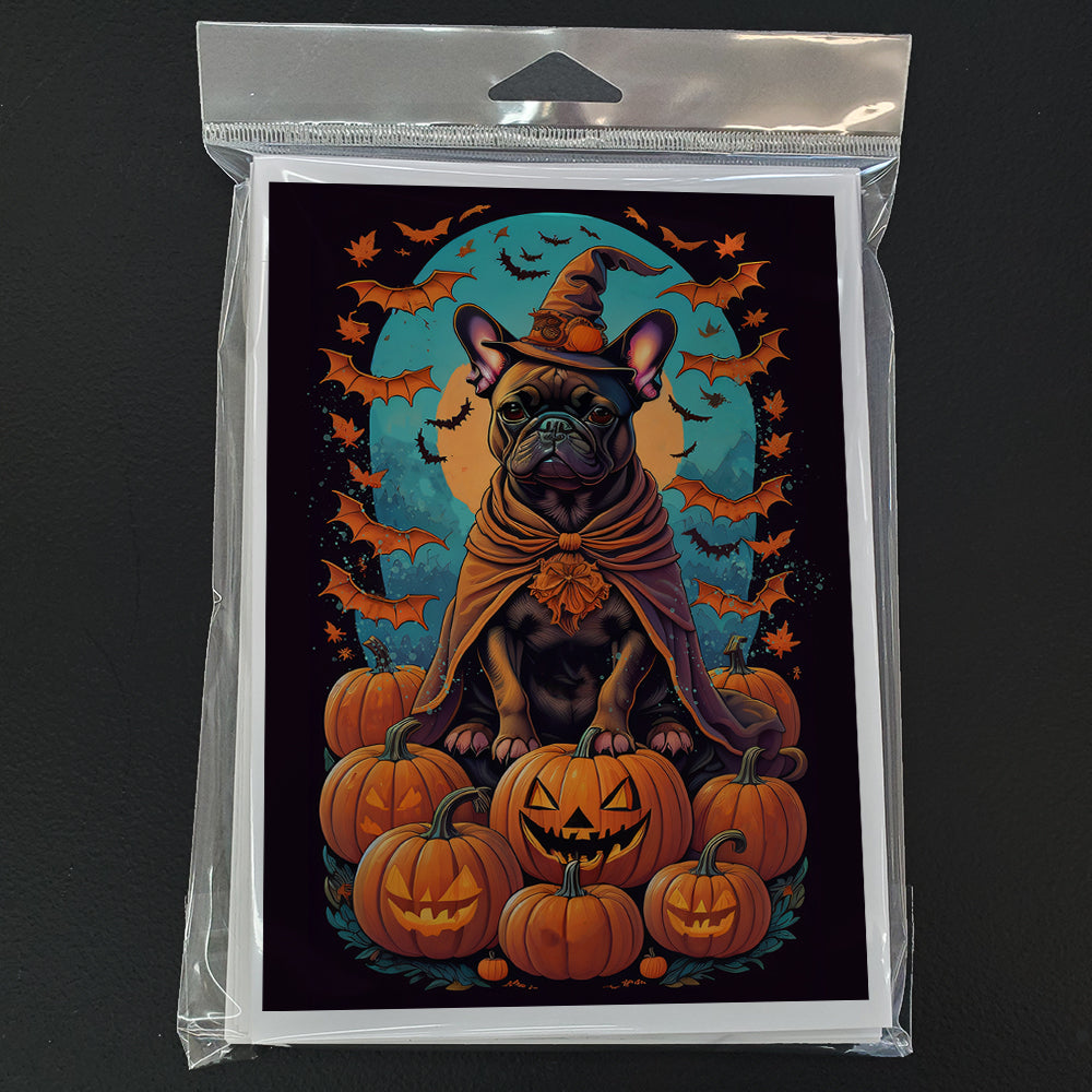 French Bulldog Witchy Halloween Greeting Cards Pack of 8