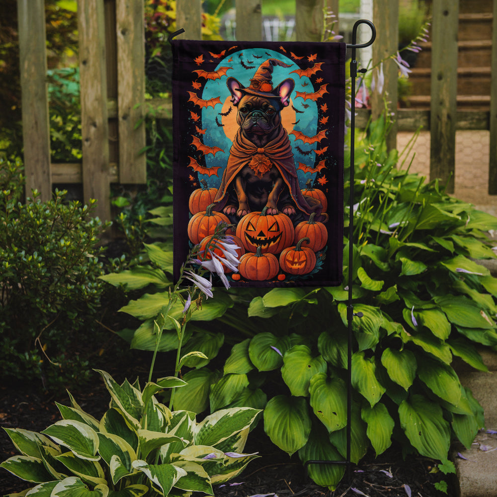 French Bulldog Witchy Halloween Garden Flag