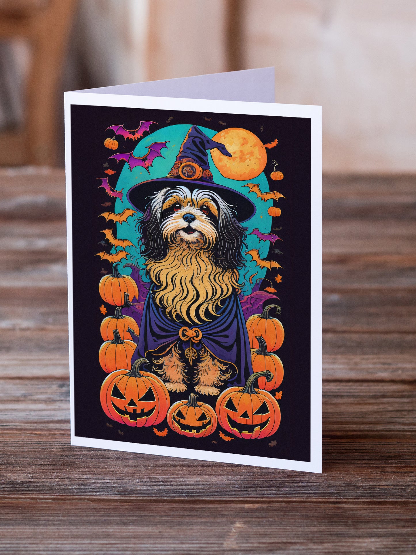 Havanese Witchy Halloween Greeting Cards Pack of 8