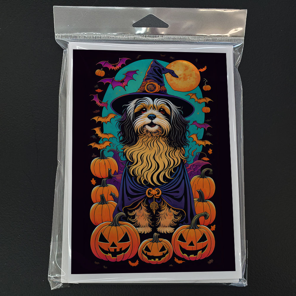 Havanese Witchy Halloween Greeting Cards Pack of 8