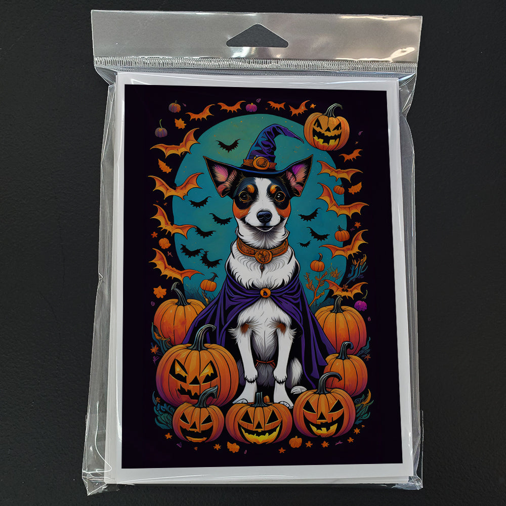 Jack Russell Terrier Witchy Halloween Greeting Cards Pack of 8