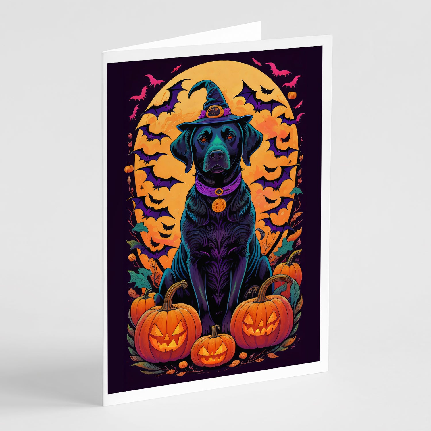 Buy this Black Labrador Retriever Witchy Halloween Greeting Cards Pack of 8