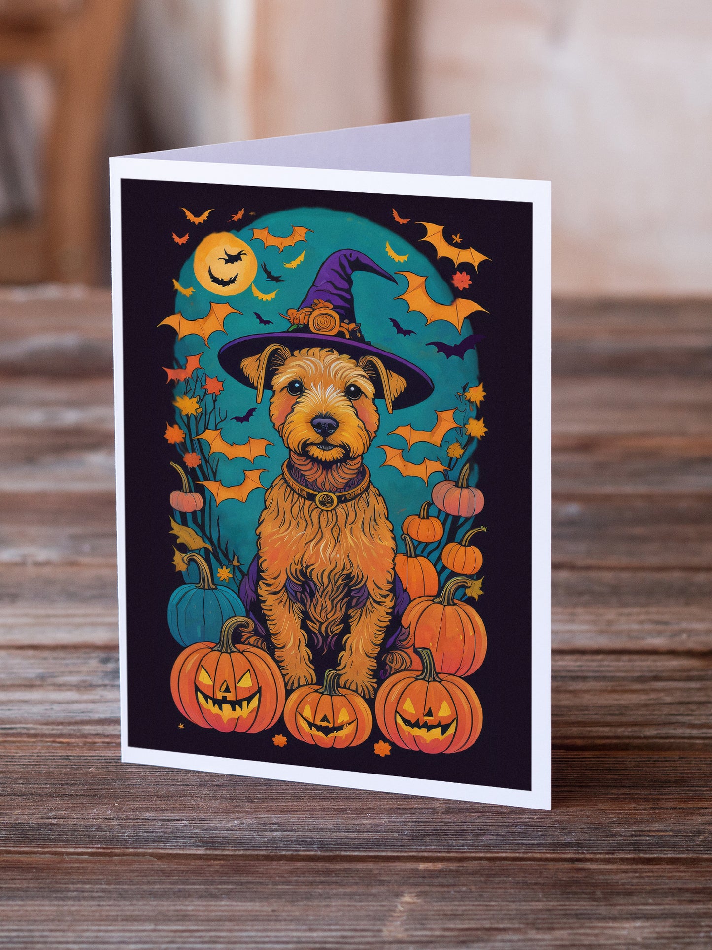 Lakeland Terrier Witchy Halloween Greeting Cards Pack of 8