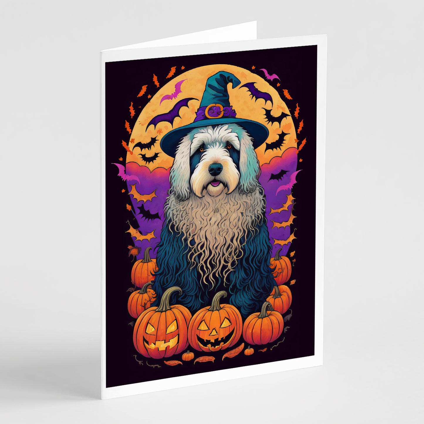 Buy this Old English Sheepdog Witchy Halloween Greeting Cards Pack of 8