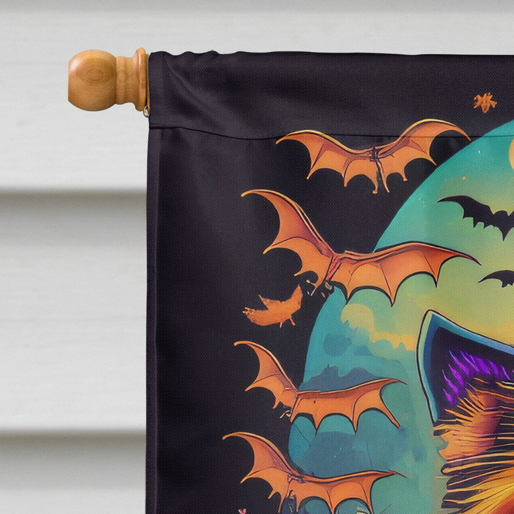 Pomeranian Witchy Halloween House Flag