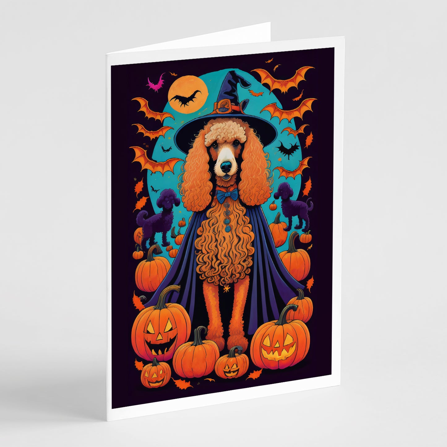 Buy this Apricot Standard Poodle Witchy Halloween Greeting Cards Pack of 8