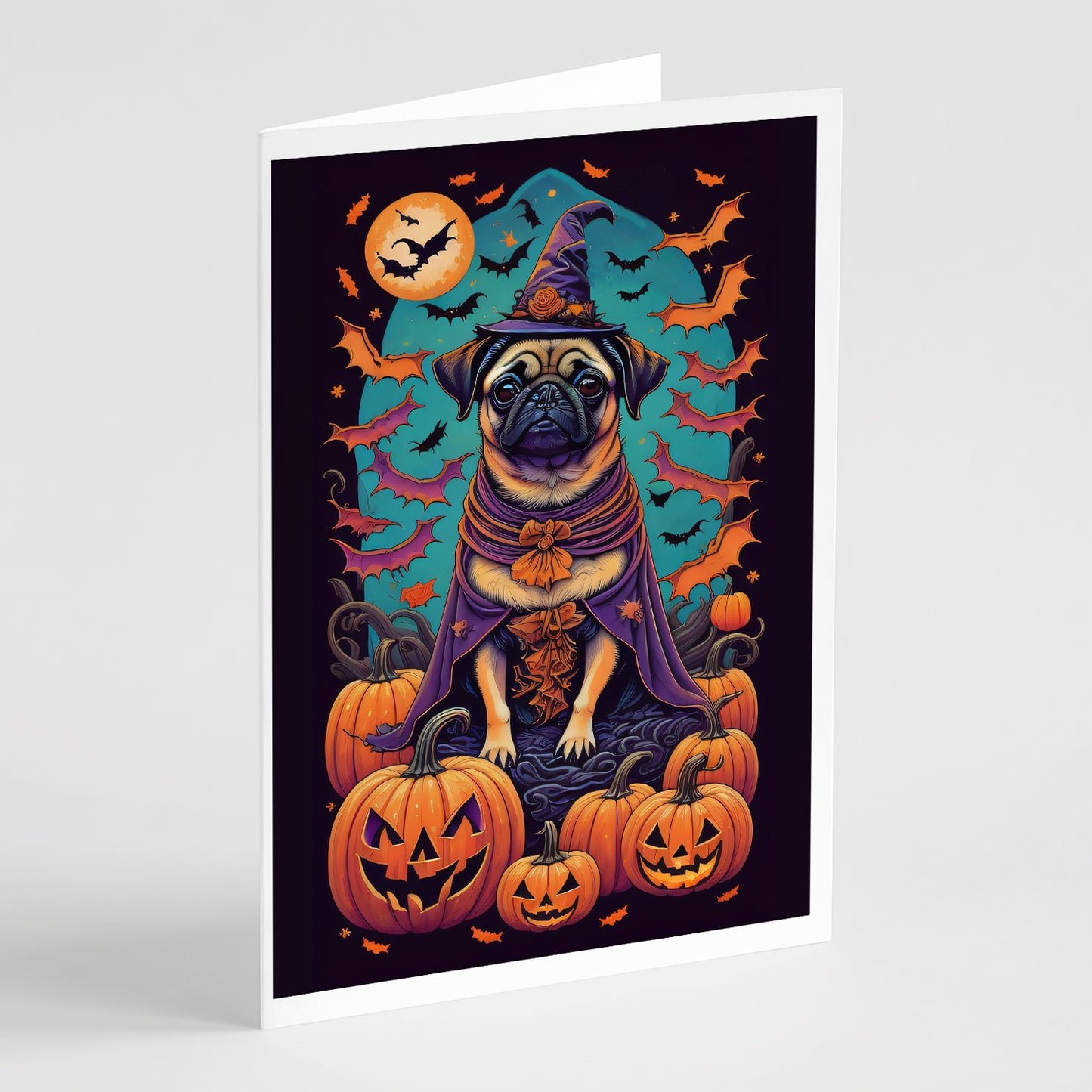 Buy this Pug Witchy Halloween Greeting Cards Pack of 8