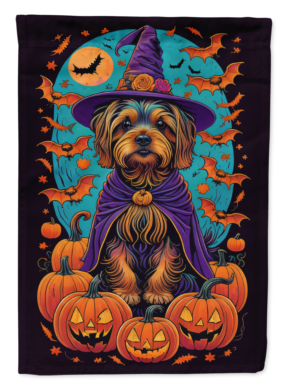 Buy this Silky Terrier Witchy Halloween House Flag