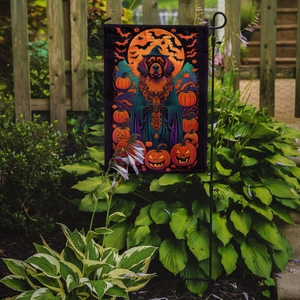 Tibetan Mastiff Witchy Halloween Garden Flag