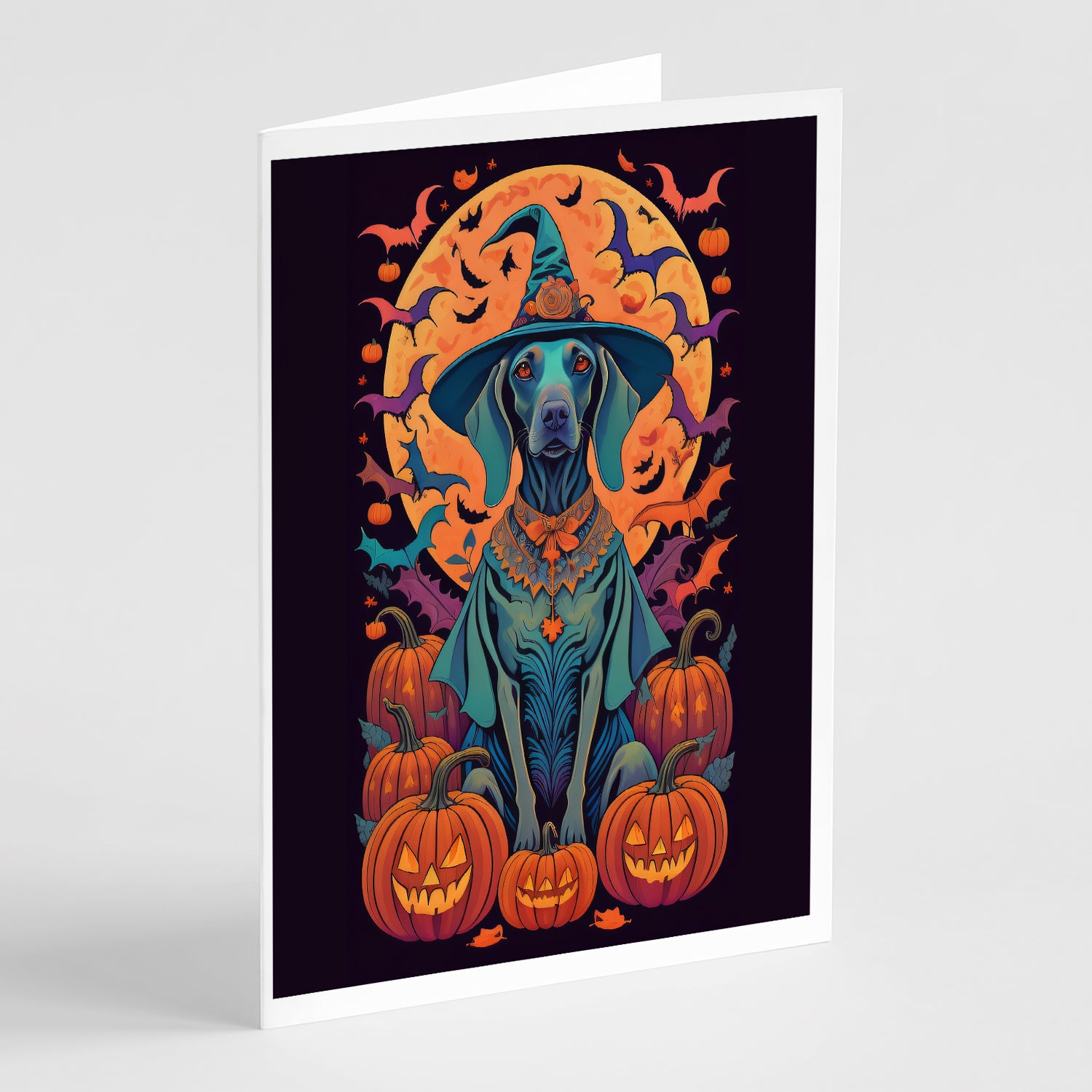 Buy this Weimaraner Witchy Halloween Greeting Cards Pack of 8