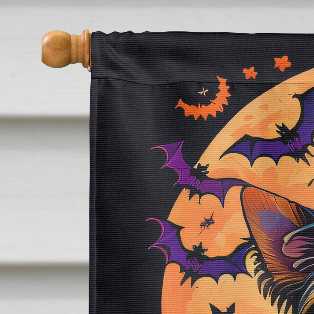 Yorkie Witchy Halloween House Flag