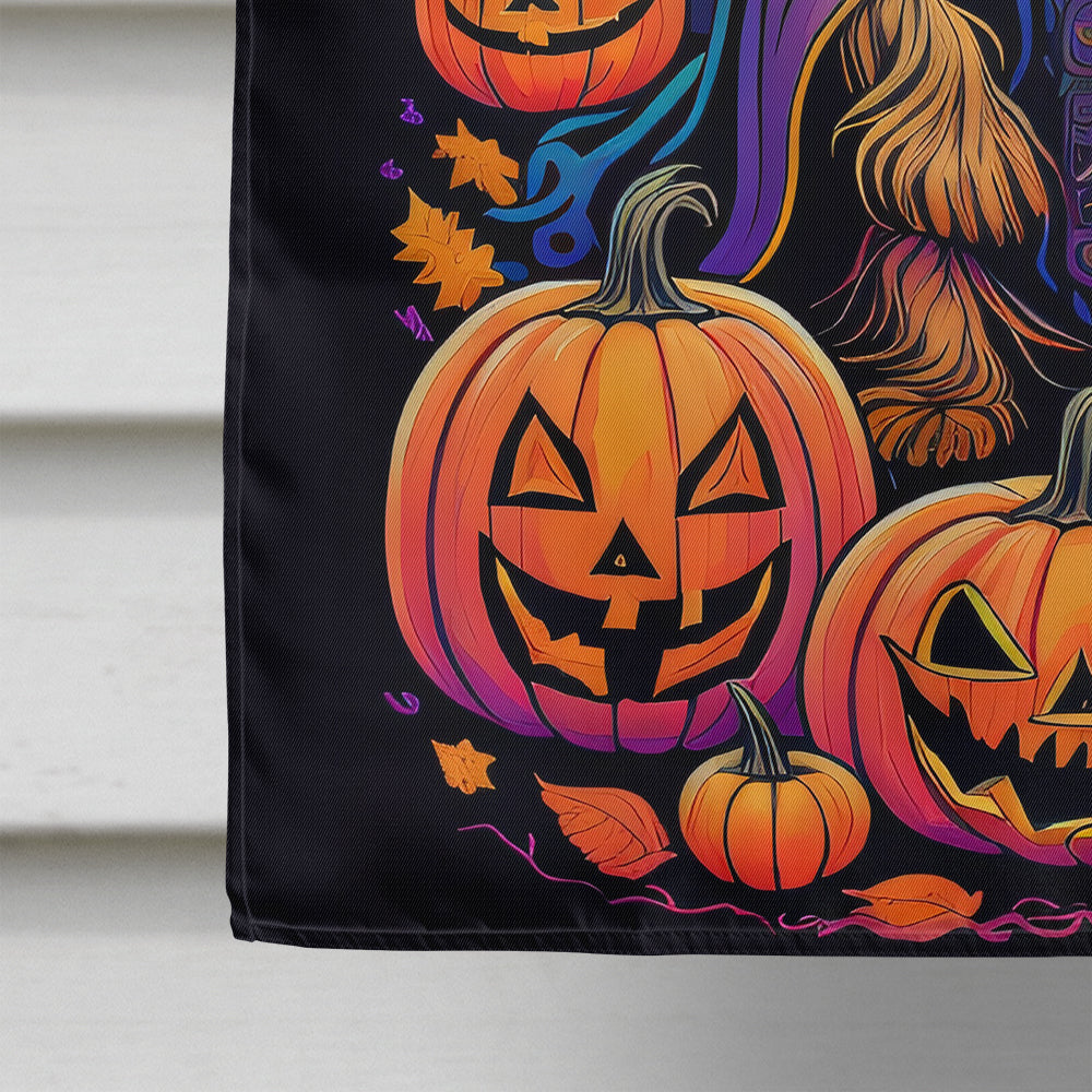 Yorkie Witchy Halloween House Flag