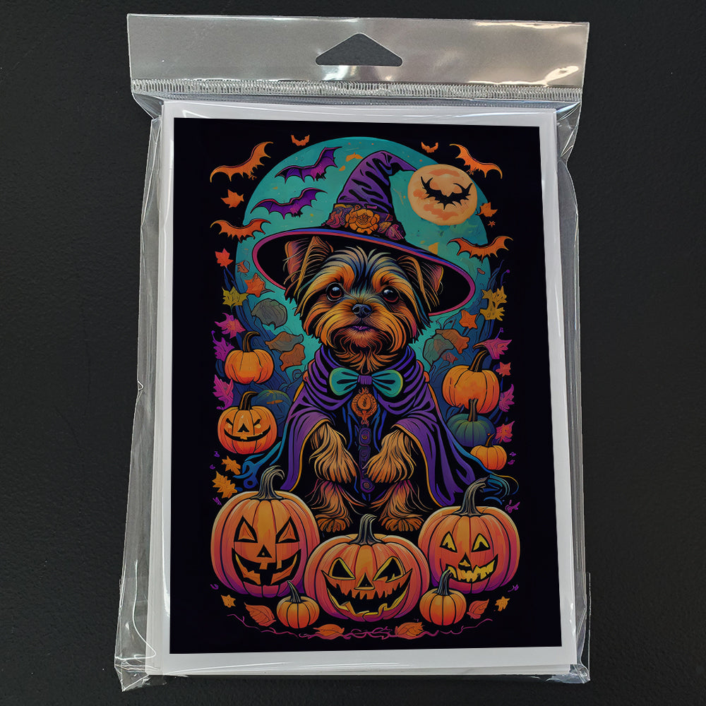 Yorkie Witchy Halloween Greeting Cards Pack of 8