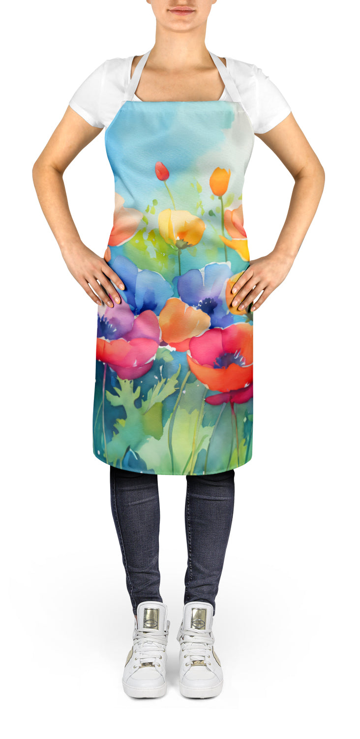 Anemones in Watercolor Apron