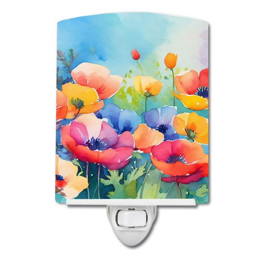 Buy this Anemones in Watercolor Ceramic Night Light