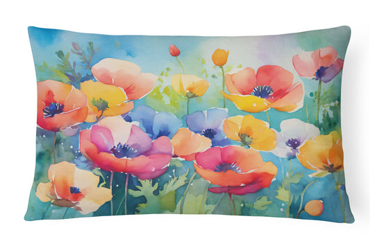 Buy this Anemones in Watercolor Throw Pillow