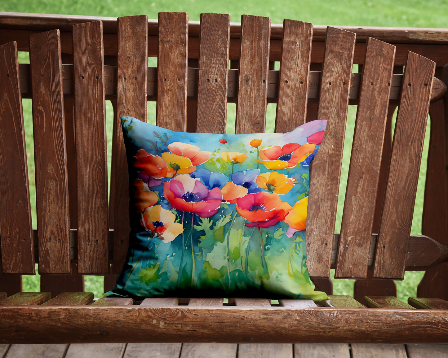 Anemones in Watercolor Throw Pillow